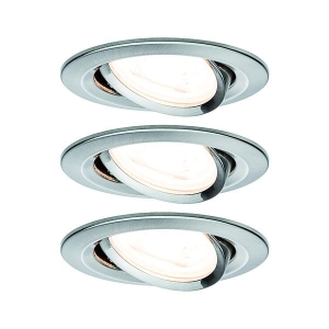 Oprawa do wbudowania NOVA LED wychylna zestaw 3xGU10 6,5W 460lm 2700K 84mm 230V żelazo szczotkowane Paulmann PL93429