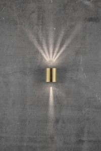 Zewnętrzna lampa ścienna kinkiet na elewację Nordlux 49701035 Canto 2 LED 2x6W 2700K IP44 8,7cm x 10,4cm trzy przesłony mosiądz