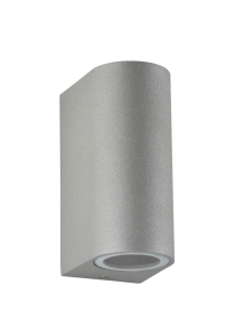 Srebrny zewnętrzny dwukierunkowy kinkiet na elewację SU-MA 6002 AL Mini 2xGU10 IP44