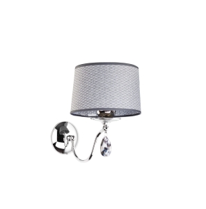 Lampa ścienna Kinkiet z kryształem Jupiter 1607 Egida EG K CH E27 29cm x 30cm chrom