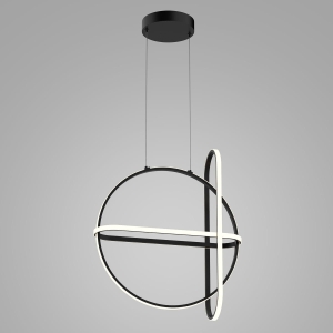 Geometryczna czarna lampa wisząca okręgi Italux PND-29772750-3A-BK Cerrila LED 48,6W 2000LM 3000K 150cm x 52cm