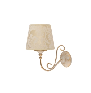 Lampa ścienna Kinkiet Jupiter 1593 Sofia SI K EC E27 25cm x 24cm abażur ecru z wzorami stare złoto