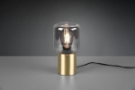 Lampa nocna szklany klosz na złotym trzonie walec RL R50591008 Nico E27 24cm