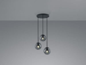 Lampa wisząca potrójna Trio 308590342 Balini 3xE14 30cm Czarny