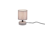 Lampa nocna beżowo szara z płaską podstawą we wzory rustykalna shabby chic RL R50980126 Marie E14 20cm