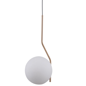 Lampa wisząca kula na złotym trzonie minimalistyczna nowoczesna do salonu sypialni Italux PND-3300-1-HBR Carimi 1xE27