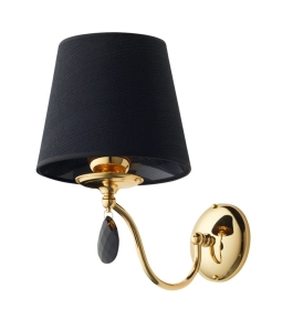 Lampa ścienna Kinkiet Jupiter 1798 Egida EG K ms E27 30cm x 28cm złoty czarny kryształ