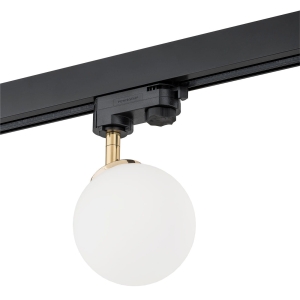 Lampa szklana kula na szynę 3-fazową Argon 4307 Bang G9 biały mosiądz czarny