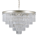 Piętrowy żyrandol z kryształkami na złotej obręczy Italux PND-44372-11-CHMP-GLD Verdes 11xE14 67cm x 100cm