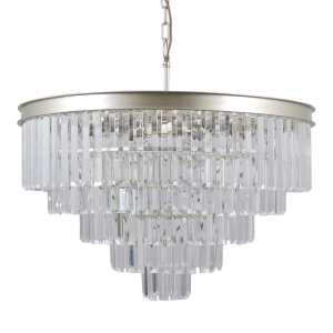 Piętrowy żyrandol z kryształkami na złotej obręczy Italux PND-44372-11-CHMP-GLD Verdes 11xE14 67cm x 100cm