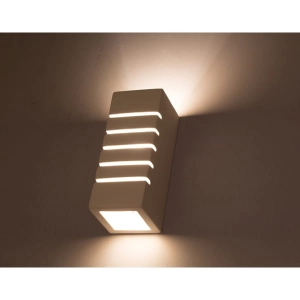 Biały gipsowy kinkiet sześcian Sollux Lighting SL.0161 Samir E27