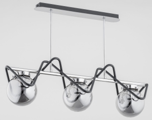 Lampa Wisząca Szklane Kule na Listwie Alfa 62100 Sagito Ponte 3xE14 48cm x 75cm chrom