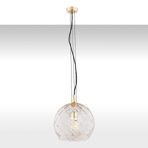 Lampa wisząca szklany klosz 20cm i mosiężne elementy Argon 4201 Oviedo E27