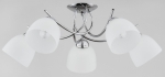Lampa sufitowa do salonu z białymi kloszami w kolorze chrom Marisa Alfa 27565 5xE27 25cm x 65cm