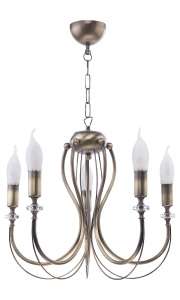 Mosiężny patynowany żyrandol z kryształkami na łańcuchu Jupiter 1634 Melani 5xE14 48cm