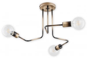 Industrialna metalowa patynowana lampa sufitowa Lemir O2743 W3 PAT Pixi 3xE27