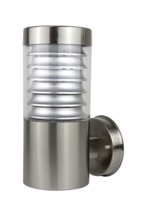 Srebrna zewnętrzna lampa ścienna SU-MA 91063L Joy E27 IP44