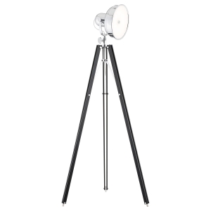 Lampa stojąca na trójnogu Argon 3355 Foto New LED 12W 3000K 150cm chrom drewno czarny