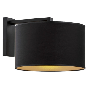 Lampa ścienna kinkiet Argon 4340 Karin E27 czarny abażur ze złotym środkiem