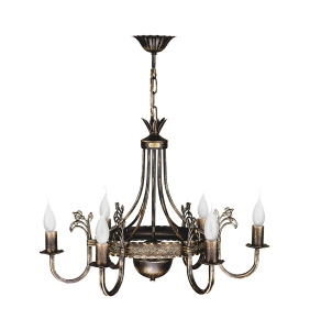 Ręcznie patynowany masywny żyrandol na łańcuchu Jupiter 224 Korona 6xE14 62cm