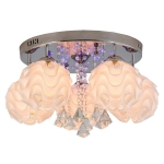 Srebrna lampa sufitowa plafon z dekoracyjnymi kloszami i kryształkami Light Prestige LP-119/5C Sada 5xE14 i LED 40cm