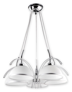 Chromowany żyrandol wiszący z kopułowymi kloszami Lemir O1485 CH Flex 5xE27