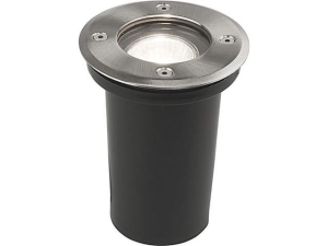 Srebrna okrągła zewnętrzna lampa najazdowa gruntowa ziemna Nowodvorski 9554 Paoli GU10 IP67