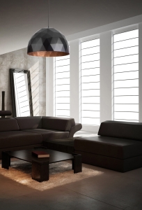 Czarno miedziana nowoczesna lampa wisząca kopuła Sigma 31368 Diament E27 50cm