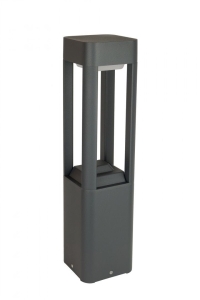 Popielata zewnętrzna lampa stojąca słupek oświetleniowy SU-MA FKW-500 Fan Kwadrat GX53 IP54 50cm