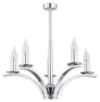 Klasyczny chromowany żyrandol sufitowy Lemir O2865 W5 CH Kapra 5xE14 56cm