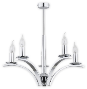 Klasyczny chromowany żyrandol sufitowy Lemir O2865 W5 CH Kapra 5xE14 56cm