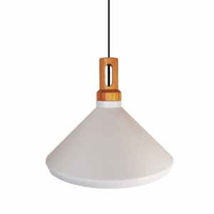 Lampa wisząca biały klosz z elementem drewnianym Step Into Design ST-5097B Nordic Woody E27 35cm x 232cm
