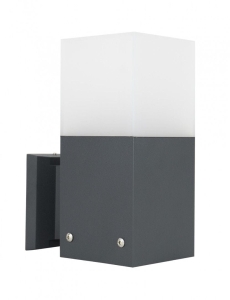 Popielata zewnętrzna lampa ścienna kinkiet elewacyjny SU-MA CB-MAX K DG Cube Max E27 IP44