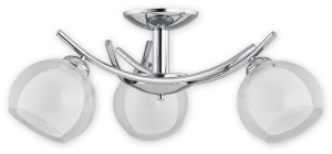 Chromowana lampa sufitowa z trzema podwójnymi kloszami Lemir O2233 W3 CH Altea 3xE27