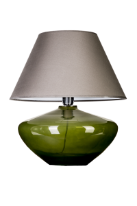 Lampa stołowa nocna zielona szklana podstawa i szaro biały abażur 4Concepts L008811206 Madrid E27 45cm x 33cm