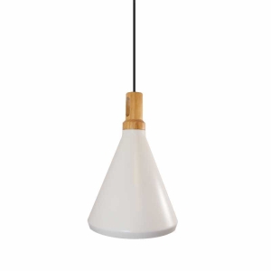 Lampa wisząca biały klosz z elementem drewnianym Step Into Design ST-5097C Nordic Woody E27 25cm x 242cm