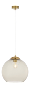 Mosiężna lampa wisząca z dymnym kloszem kulą Jupiter 1833 Asti E27 29cm