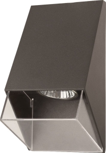 Popielata zewnętrzna lampa ścienna kinkiet na elewację SU-MA M1503 Oli GU10 IP54