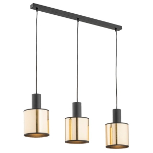 Lampa wisząca trzy złote klosze na listwie Argon 1490 Herman 3xE27