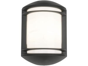 Grafitowa obła zewnętrzna lampa ścienna elewacyjna z kloszem Nowodvorski 3411 Quartz E27 IP21