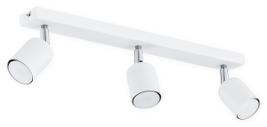 Lampa sufitowa biała listwa 50cm z reflektorkami na chromowanych przegubach Lemir O2623 P3 BIA Denis 3xGU10