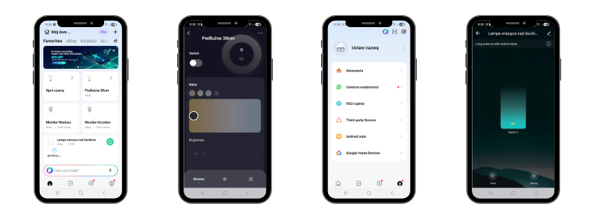 Aplikacja Tuya screeny z ekranu użytkownika