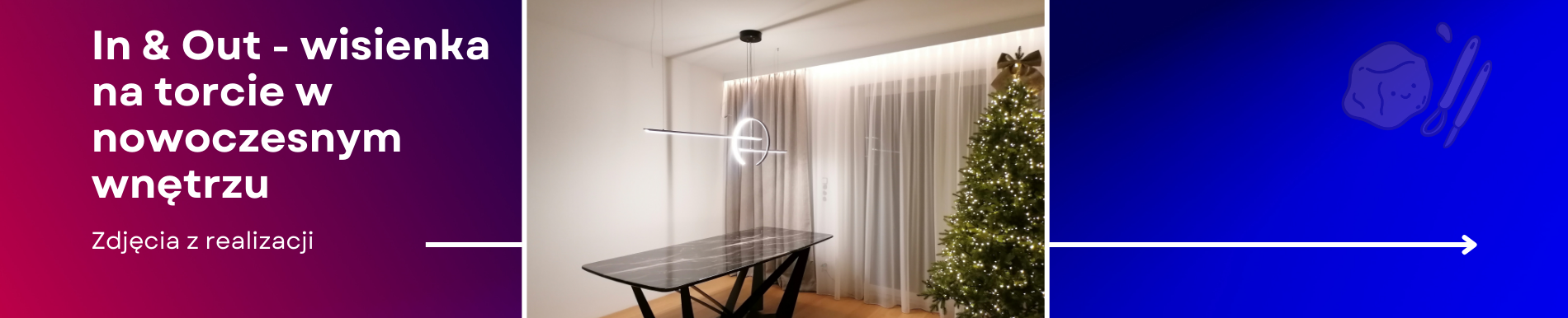 Nowoczesna lampa wisząca In & Out nad stołem w jadalni